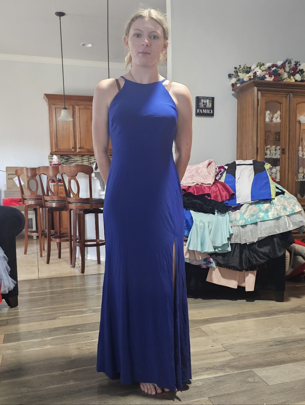 Jump Royal Blue Sleeveless Maxi Dress with Side Slit